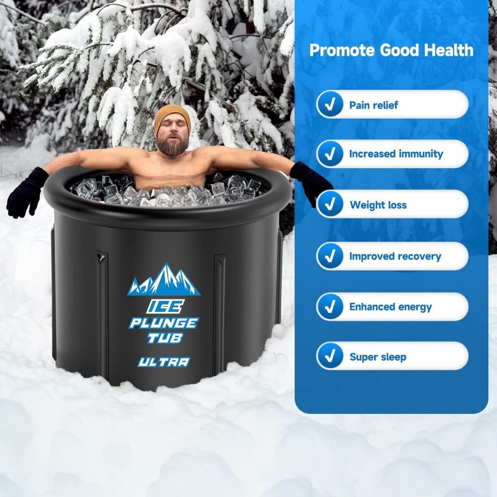 Cold Plunge Tub - XXL Size 126 Gallons Ice Bath Tub, Multiple Layered Portable Ice Bath Plunge with Cover, Suitable for Indoor Gardens Gyms Arena Cold Water Therapy Training Athletes Recovery