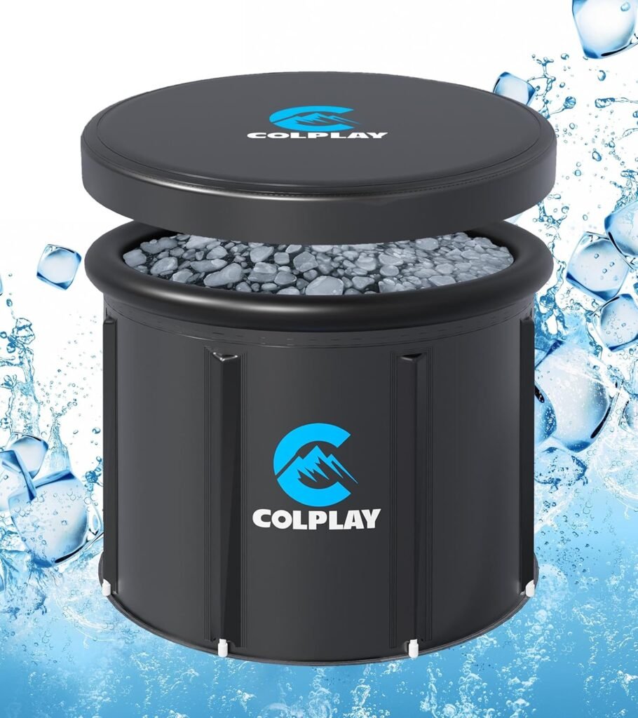 Colplay XL Large Portable Ice Bath Tub for Athletes 35.5 x 29.5, 116 gal Cold Plunge Tub Outdoor, Cold Ice Pod Tub for Cold Water Therapy Recovery, Inflatable Ice Bath Barrel Plunge Pool