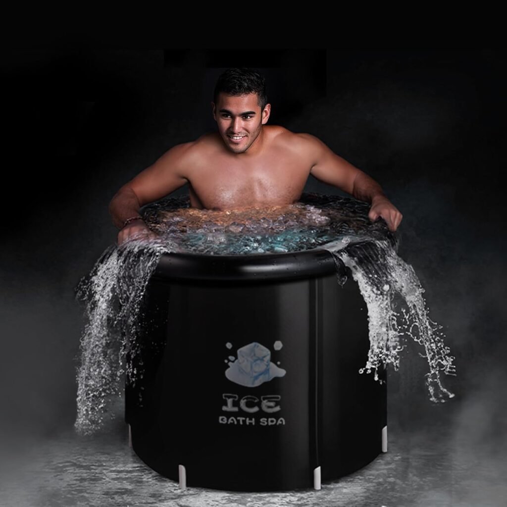 Ice Bath Tub with Lid - 320L Portable Outdoor Cold Plunge Pool for Cold Water Therapy  Sports - Black