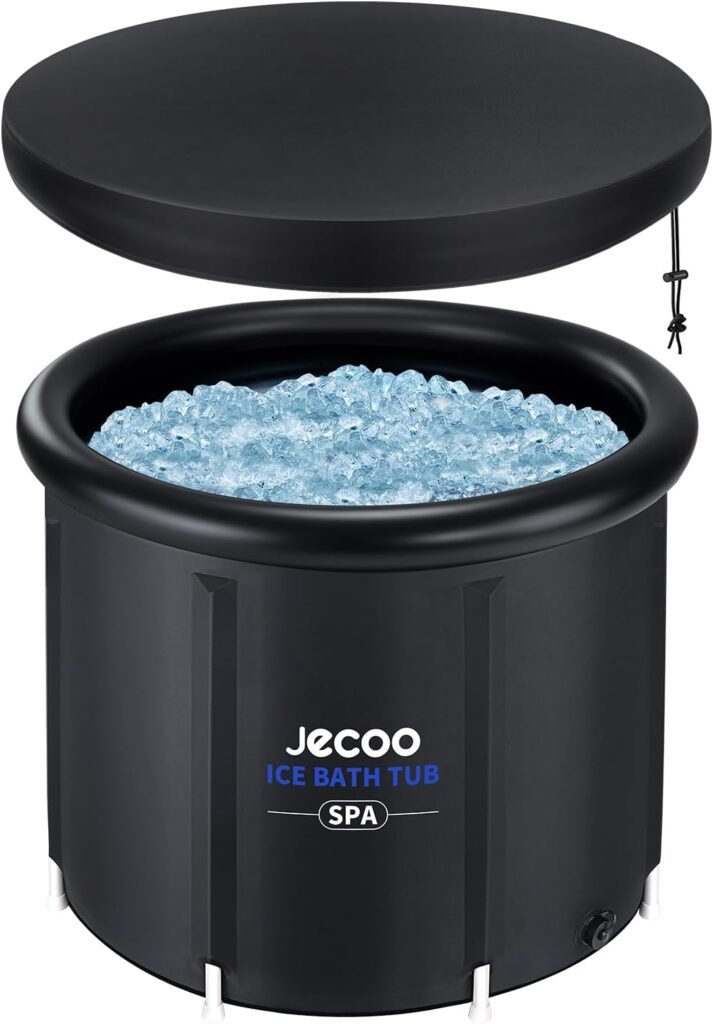 Jecoo Ice Bath Tub for Athletes, 90 Gal Heavy Duty Cold Plunge Tub Portable Cold Plunge for Adults Ice Baths Cold Water Therapy for Recovery at Home, Gyms, Indoor Outdoor